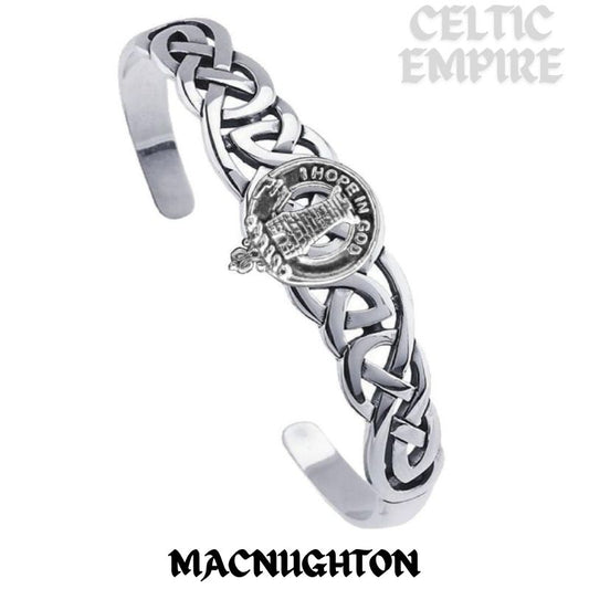 MacNaughton Family Clan Crest Celtic Cuff Bracelet