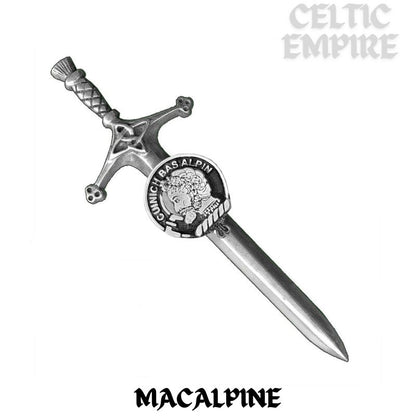MacAlpine Family Clan Crest Kilt Pin, Scottish Pin