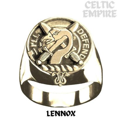 Lennox Scottish Family Clan Crest Ring Sterling Silver and Karat Gold