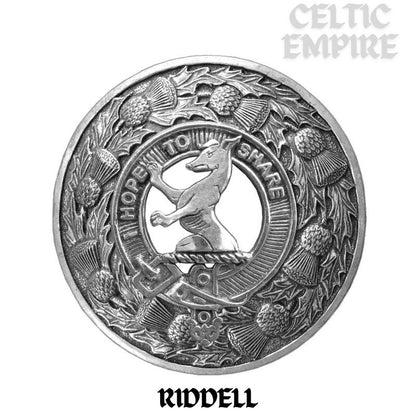 Riddell Family Clan Badge Scottish Plaid Brooch