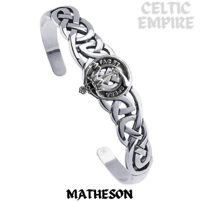 Matheson Family Clan Crest Celtic Cuff Bracelet