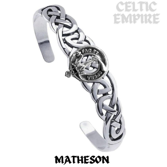 Matheson Family Clan Crest Celtic Cuff Bracelet
