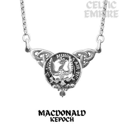 MacDonald Keppock Family Clan Crest Double Drop Pendant