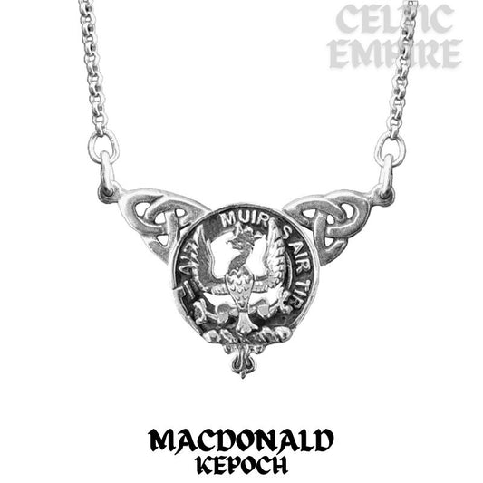 MacDonald Keppock Family Clan Crest Double Drop Pendant