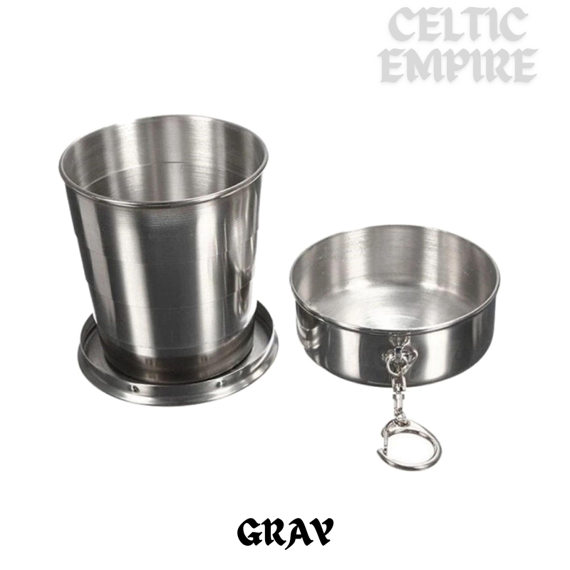 Gray Scottish Family Clan Crest Folding Cup Key Chain