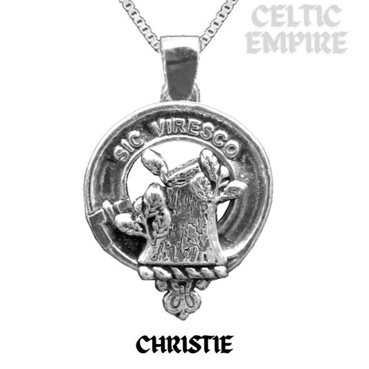 Christie Large 1" Scottish Family Clan Crest Pendant - Sterling Silver