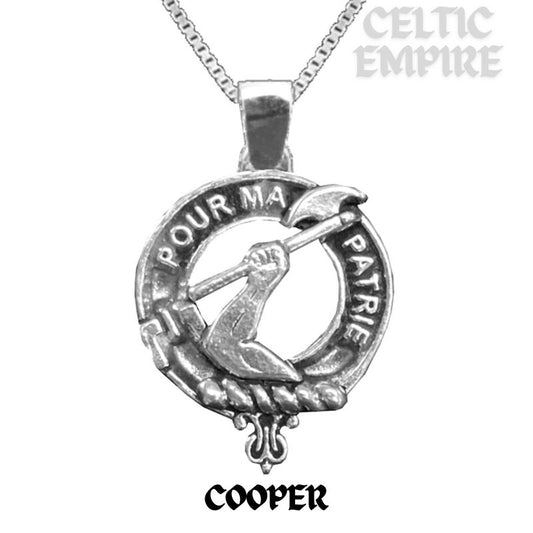 Cooper Large 1" Scottish Family Clan Crest Pendant - Sterling Silver