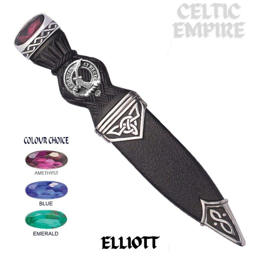 Elliott Interlace Family Clan Crest Sgian Dubh, Scottish Knife