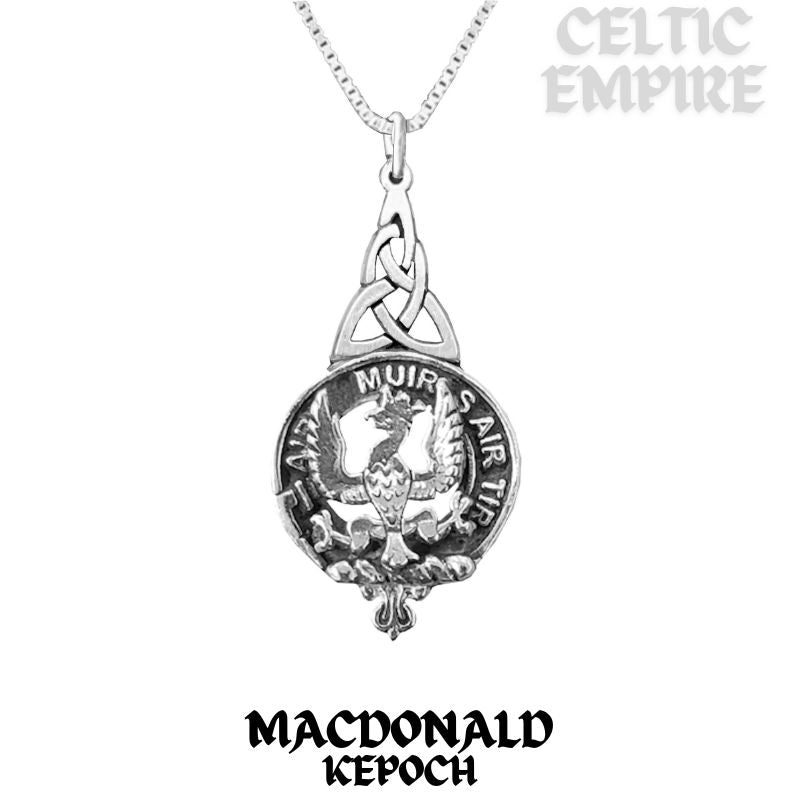 MacDonald Keppock Family Clan Crest Interlace Drop Pendant