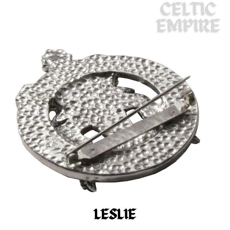 Leslie Family Clan Crest Scottish Cap Badge