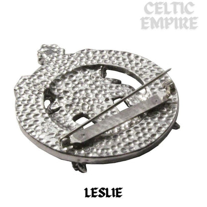 Leslie Family Clan Crest Scottish Cap Badge