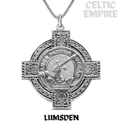 Lumsden Family Clan Crest Celtic Cross Pendant Scottish