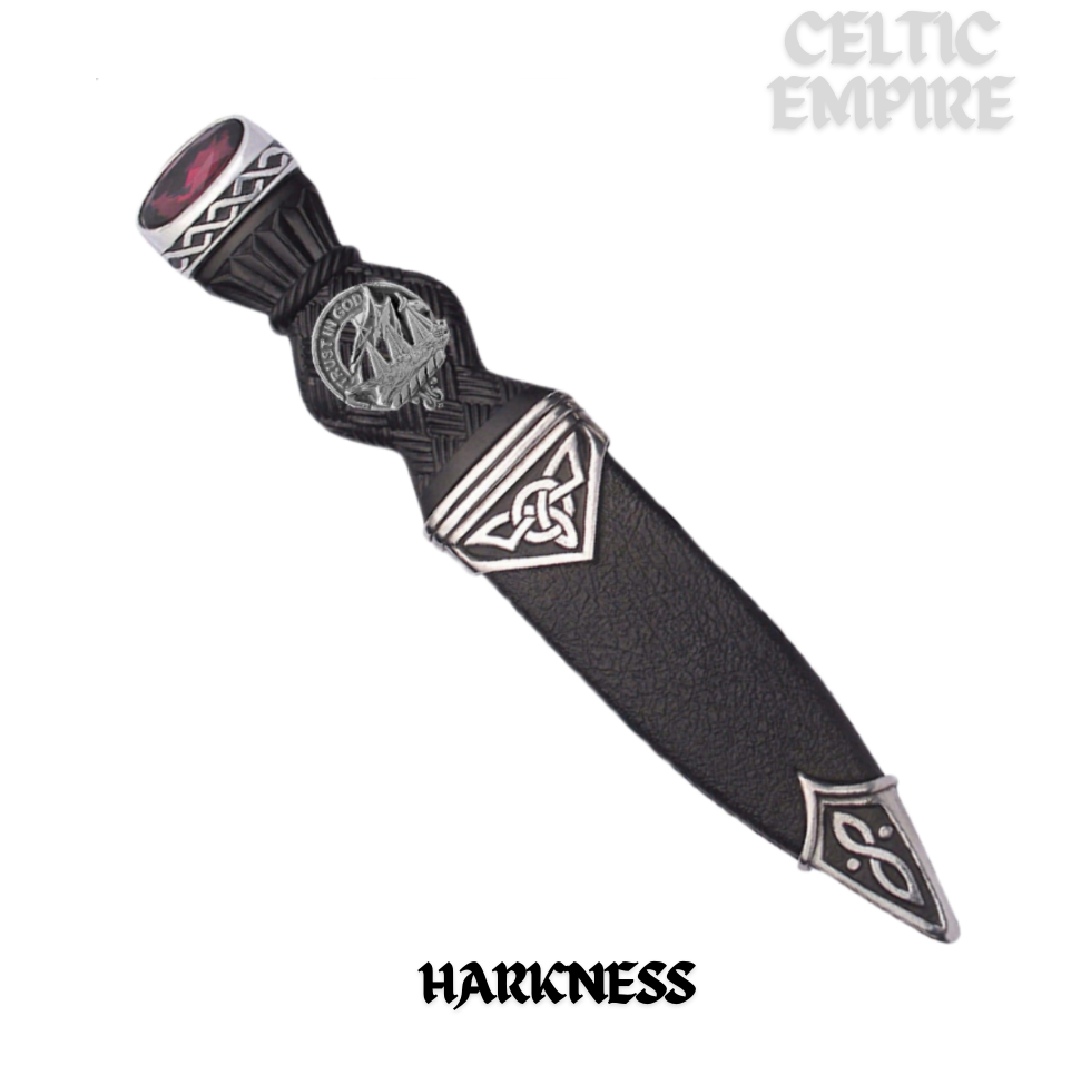 Harkness Interlace Family Clan Crest Sgian Dubh, Scottish Knife