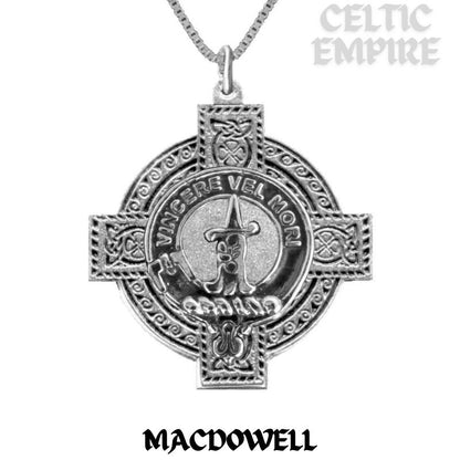 MacDowall Family Clan Crest Celtic Cross Pendant Scottish