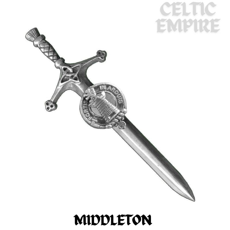 Middleton Family Clan Crest Kilt Pin, Scottish Pin