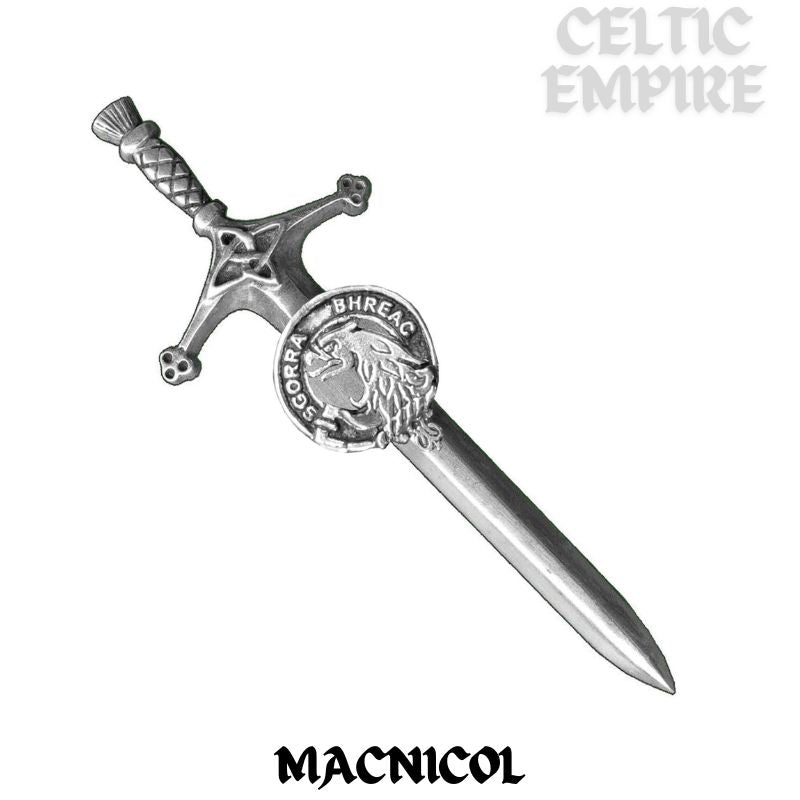 MacNicol Family Clan Crest Kilt Pin, Scottish Pin