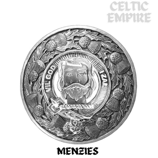 Menzies Family Clan Badge Scottish Plaid Brooch
