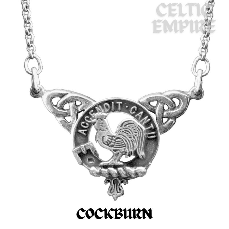 Cockburn Family Clan Crest Double Drop Pendant