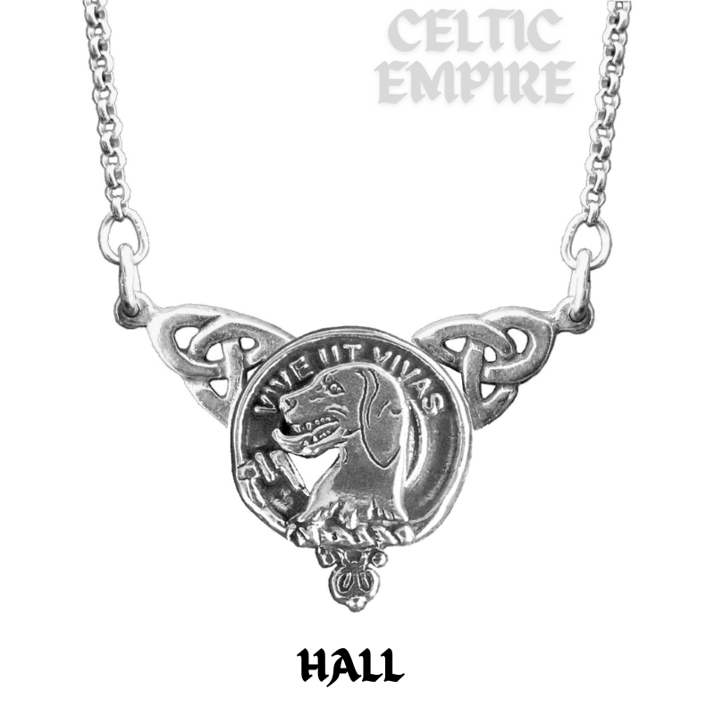 Hall Family Clan Crest Double Drop Pendant