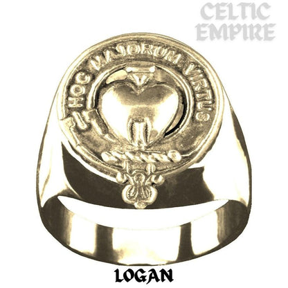 Logan Scottish Family Clan Crest Ring Sterling Silver and Karat Gold