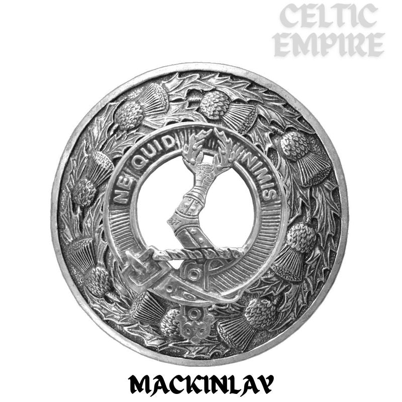 MacKinlay Family Clan Badge Scottish Plaid Brooch