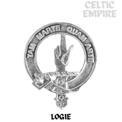 Logie Family Clan Badge Scottish Plaid Brooch