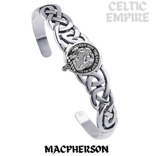 MacPherson Family Clan Crest Celtic Cuff Bracelet