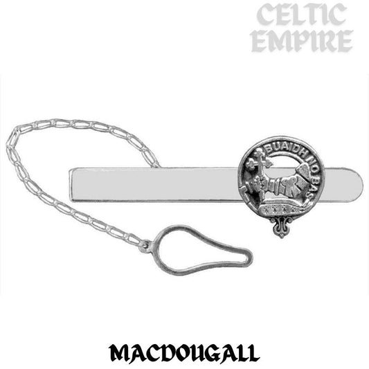 MacDougall Family Clan Crest Scottish Button Loop Tie Bar Sterling silver