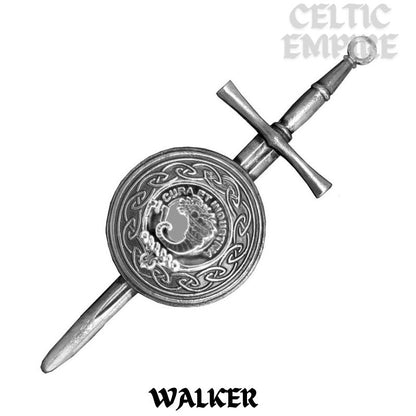 Walker Scottish Family Clan Dirk Shield Kilt Pin