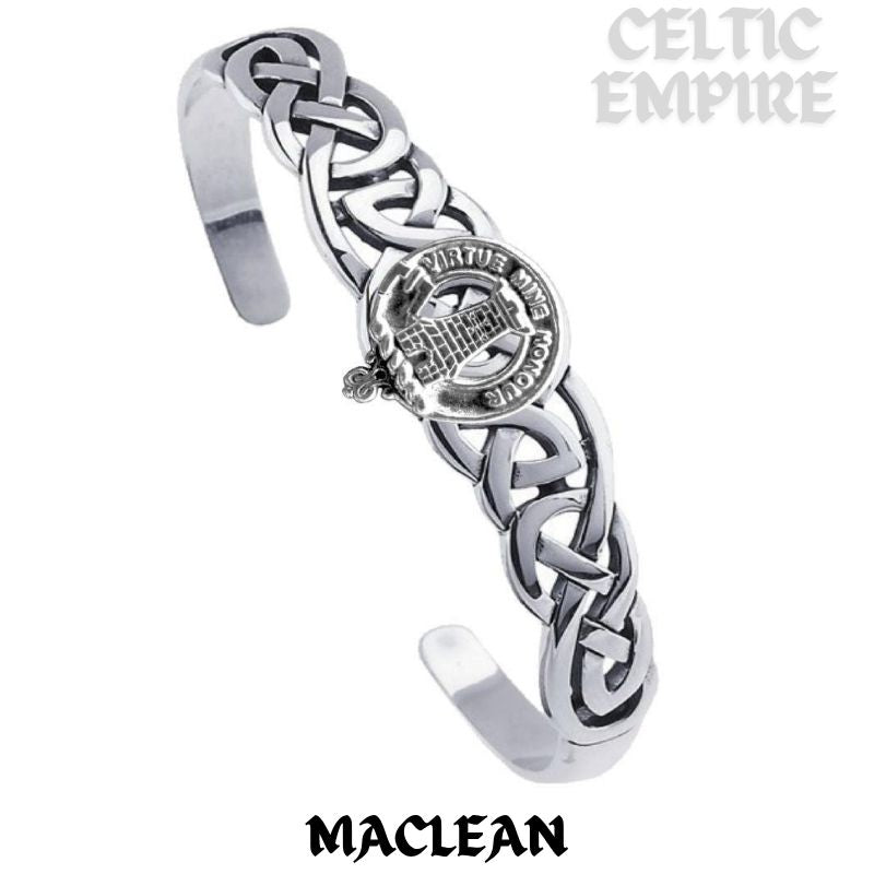 MacLean Family Clan Crest Celtic Cuff Bracelet