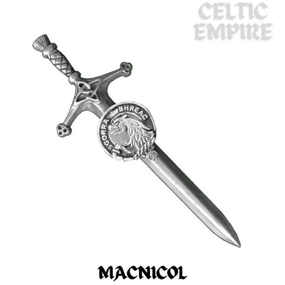 MacNicol Family Clan Crest Kilt Pin, Scottish Pin