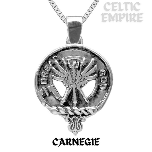 Carnegie Large 1" Scottish Family Clan Crest Pendant - Sterling Silver