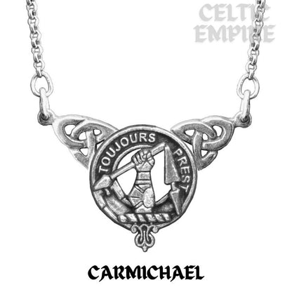 Carmichael Family Clan Crest Double Drop Pendant