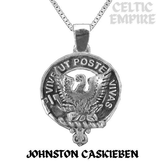 Johnston Caskieben Large 1" Scottish Family Clan Crest Pendant - Sterling Silver