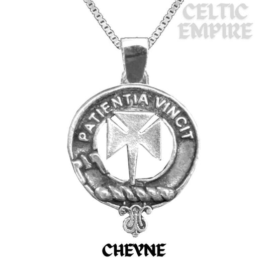 Cheyne Large 1" Scottish Family Clan Crest Pendant - Sterling Silver
