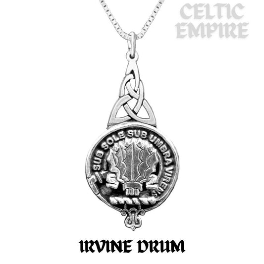 Irvine Drum Family Clan Crest Interlace Drop Pendant