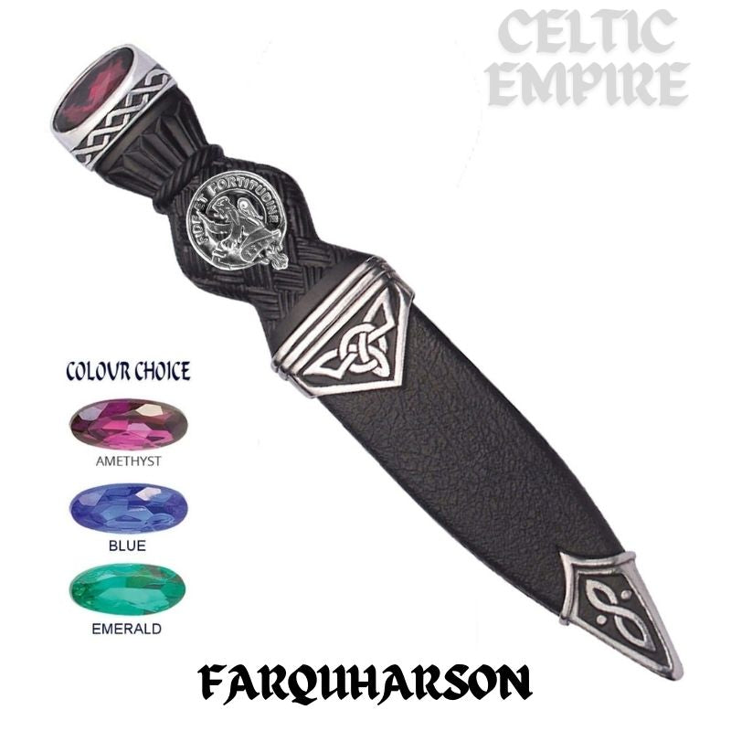 Farquharson Interlace Family Clan Crest Sgian Dubh, Scottish Knife