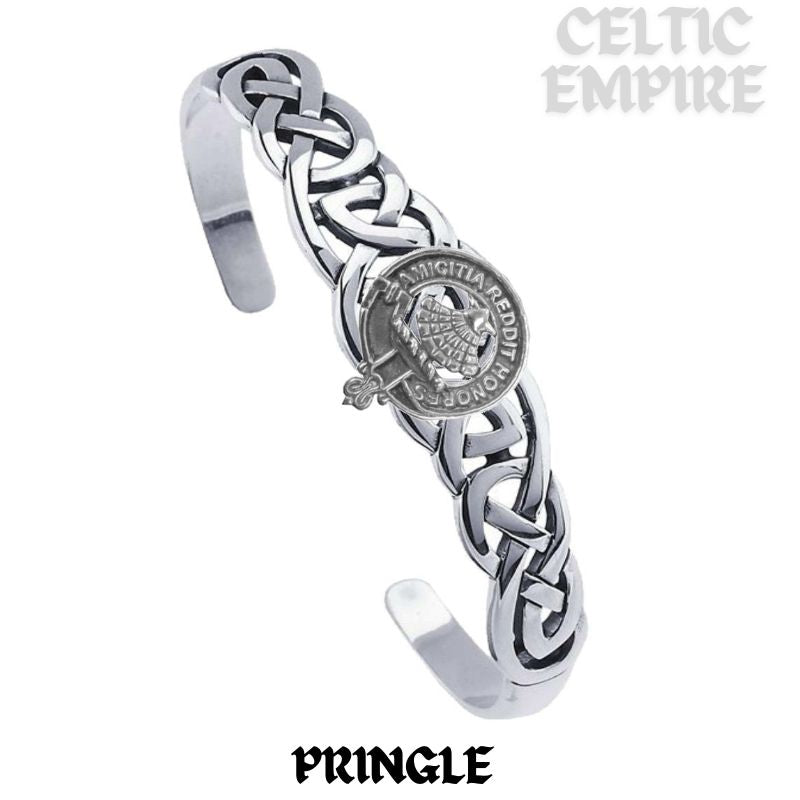 Pringle Family Clan Crest Celtic Cuff Bracelet