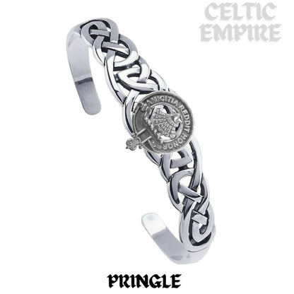 Pringle Family Clan Crest Celtic Cuff Bracelet