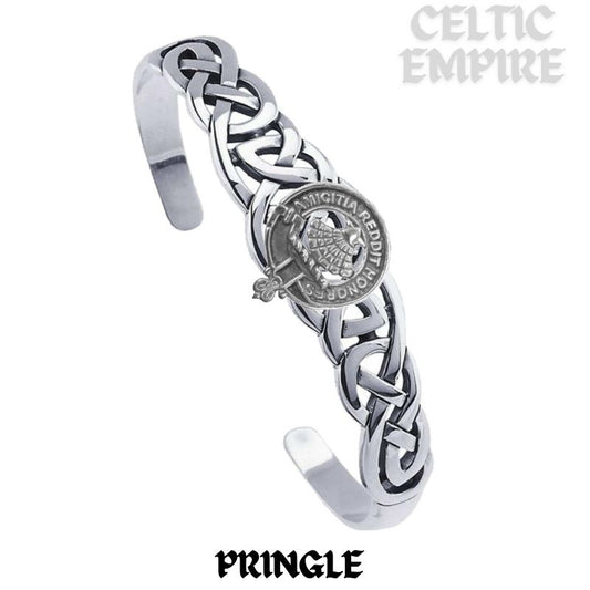 Pringle Family Clan Crest Celtic Cuff Bracelet