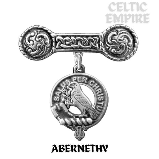 Abernethy Family Clan Crest Iona Bar Brooch - Sterling Silver