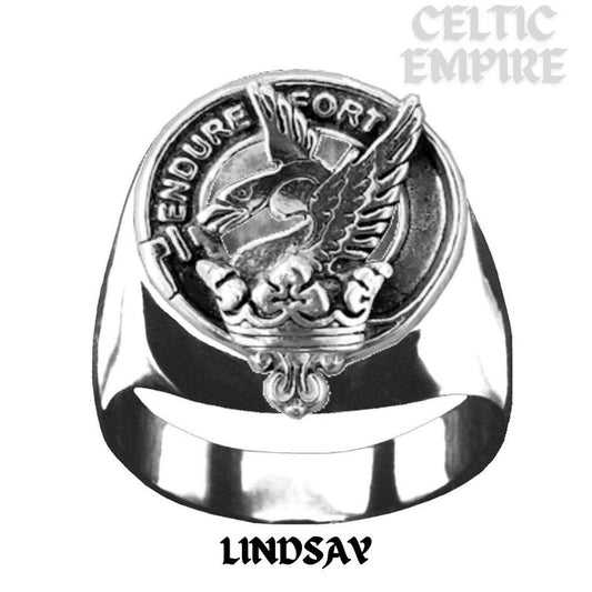 Lindsay Scottish Family Clan Crest Ring Sterling Silver and Karat Gold