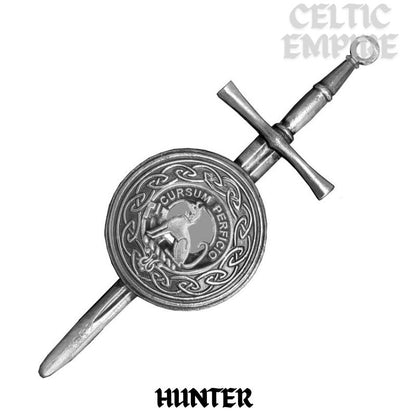 Hunter Scottish Family Clan Dirk Shield Kilt Pin