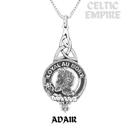 Adair Family Clan Crest Interlace Drop Pendant