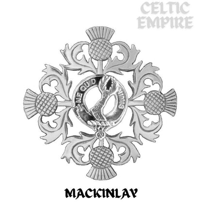 MacKinlay Family Clan Crest Scottish Four Thistle Brooch