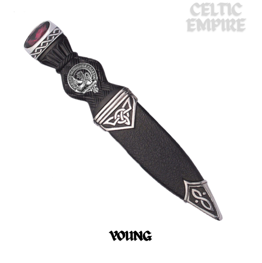 Young Interlace Family Clan Crest Sgian Dubh, Scottish Knife