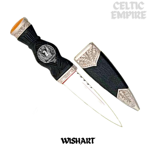 Wishart Family Clan Crest Sgian Dubh, Scottish Knife
