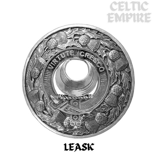 Leask Family Clan Badge Scottish Plaid Brooch