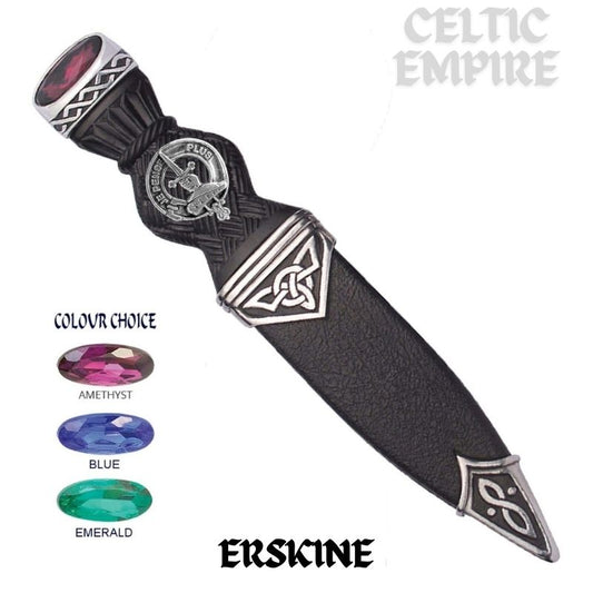 Erskine Interlace Family Clan Crest Sgian Dubh, Scottish Knife