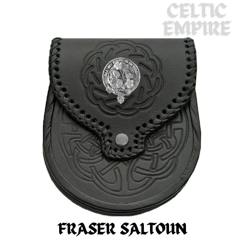 Fraser  Saltoun  Scottish Family Clan Badge Sporran, Leather